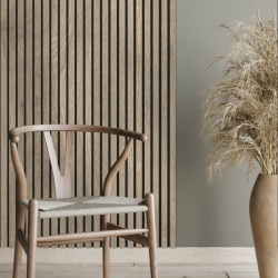 Riflaj decorativ MDF, Sonoma Oak, fonoabsorbant, 28x2.1x270 cm - Img 2