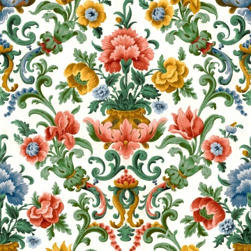 Tapet Aranjuez Damask, Coral, Coordonne, 5mp / rola - Img 2