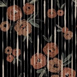 Tapet lavabil Broken Poppies, Black, TresTintas 5mp / rola - Img 2