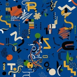 Tapet lavabil Funny Shapes, Azul, TresTintas 5mp / rola - Img 2