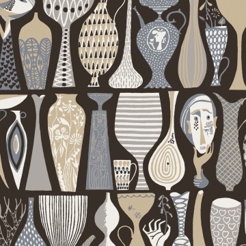 Tapet lavabil, Stig Lindberg Pottery 1758, 5.3mp / rola - Img 2