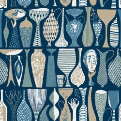 Tapet lavabil, Stig Lindberg Pottery 1759, 5.3mp / rola - Img 2