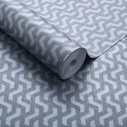 Tapet, Rattan, Blue Dusk Silver Luxury Geometric, 1838 Wallcoverings, 5.3mp / rola - Img 2