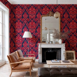 Tapet Venetian Damask, Vermilion, Coordonne, 5mp / rola - Img 1