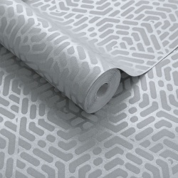 Tapet, Willow, Silver Luxury Geometric, 1838 Wallcoverings, 5.3mp / rola - Img 2