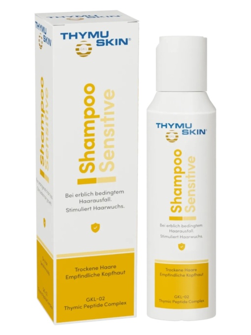 Sampon-tratament in caderea moderata si severa a parului, alopecia difuza si areata, THYMUSKIN SENSITIVE, 100ml