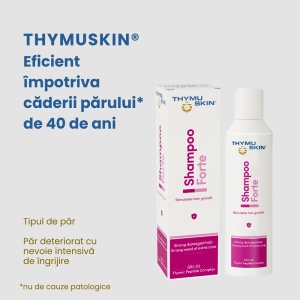 Eficienta Sampon-tratament pentru caderea masiva a parului, THYMUSKIN FORTE, 100 ml