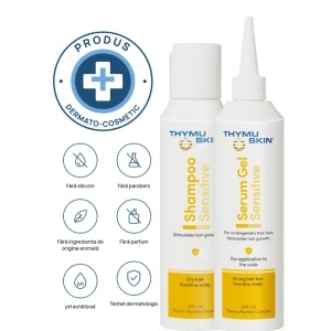 THYMUSKIN SENSITIVE, Sampon si Serum, Tratament Caderea Difuza a Parului, 200ml, Promo