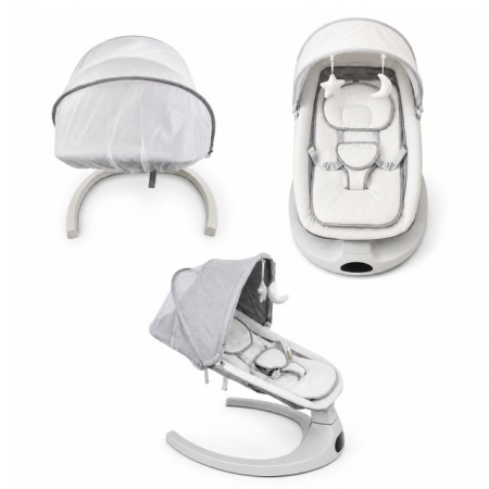 Moderna električna ljuljaška i ležaljka za bebe 0+ BBO Bella Plus White Stripes