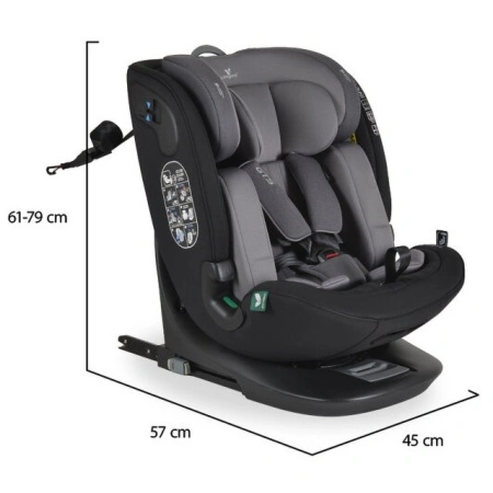 Cangaroo GTS i-Size 40-150cm auto sedište Charcoal Gray - dimenzije