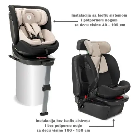Concord Pro i-Size Isofix autosedište 40-150 Beige - montaža