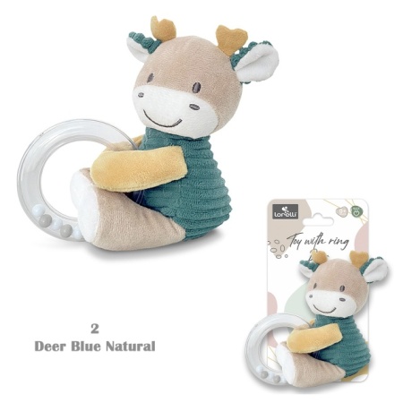 Lorelli Igračka za bebe zvečka Ring Deer Blue Natural