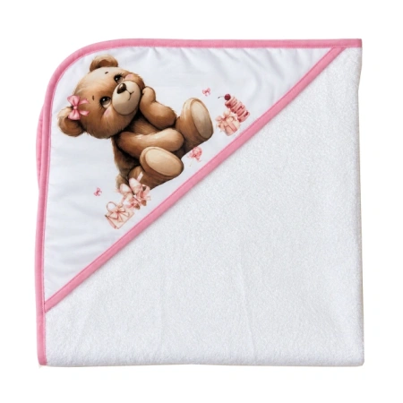 MEDA roze peškir za bebe sa mogućnošću personalizacije imenom