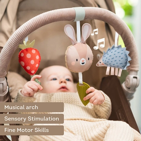 Taf Toys Musical Bunny Arch luk sa igračkama za kolica i auto sedište