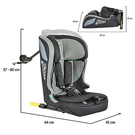 Sklopivo auto sedište Cangaroo iDrive za lako odlaganje - dezen Twill Green