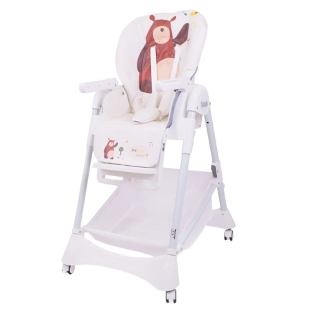 Jungle Teddy White Bear - jednostavna i praktična stolica za hranjenje bebe 6+