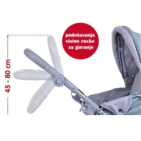 Podesiva ručka na kolicima za lutke COCO