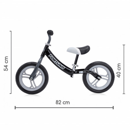 Lorelli Fortuna bicikl bez pedala sa TPR ručkama i udobnim sedištem Grey &amp; Black - dimenzije