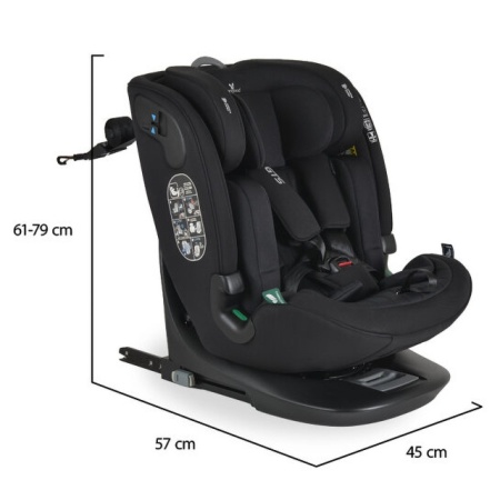 Cangaroo GTS i-Size 40-150cm auto sedište Black - dimenzije