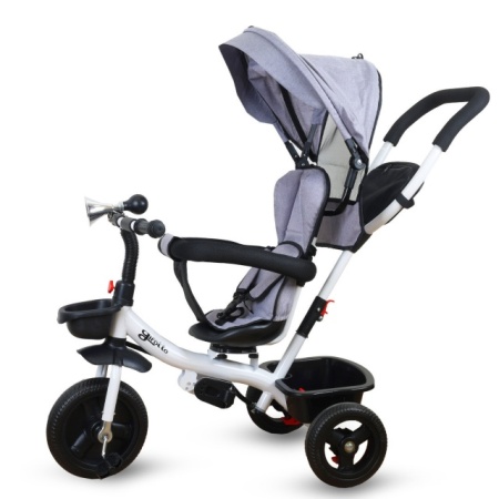 Jungle Girotto tricikl za bebe sa tendom i sigurnosnim pojasom - dezen sivo/beli