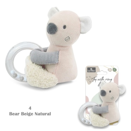 Lorelli Igračka za bebe zvečka Ring Bear Beige Natural