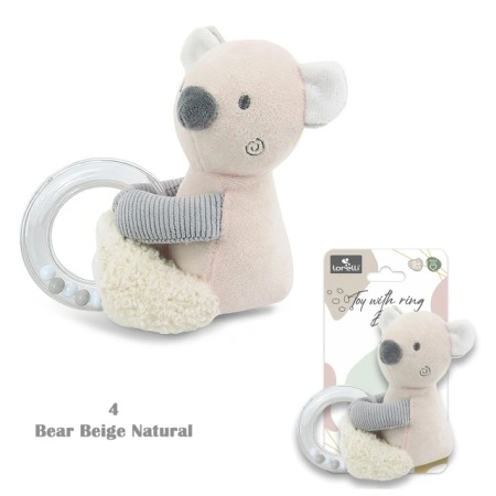 Lorelli Igračka za bebe zvečka Ring Bear Beige Natural