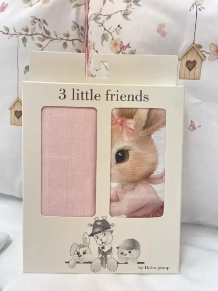 Deksi Muslin tetra pelene za bebe 2u1 Zeka na biciklu Rozi