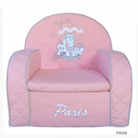 Deksi Foteljica 3 Little friends in Paris Roze