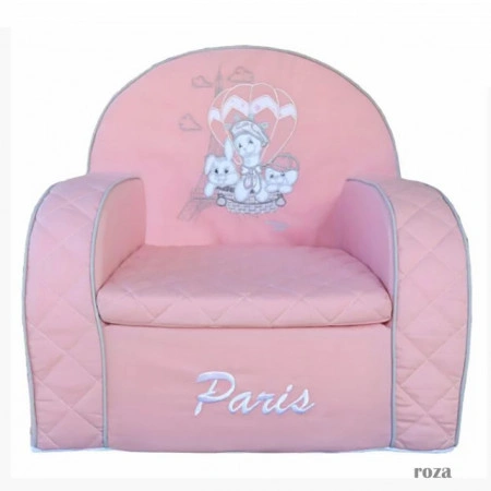 Deksi Foteljica 3 Little friends in Paris Roze