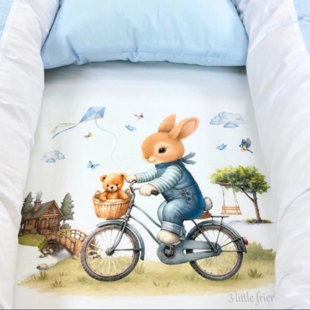 Detalj ilustracije zeke na bebi gnezdu