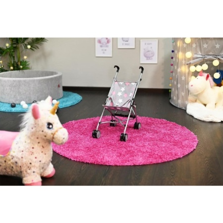 Kolica za lutke KnorrToys SIM Star grey pink u dečijoj sobi