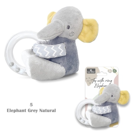 Lorelli Igračka za bebe zvečka Ring Elephant Grey