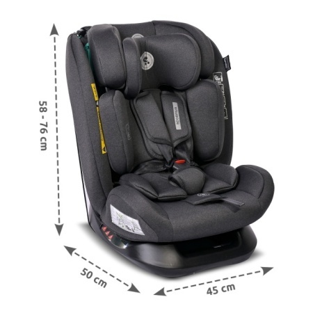 Lorelli Scorpius i-Size auto sedište za decu od 40 do 150 cm Black Jasper - dimenzije