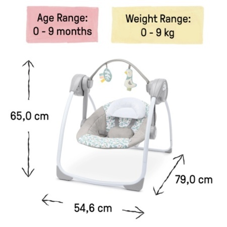 Ingenuity Endless Bloom ljuljaška za bebe - dimenzije