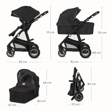 Lionelo Bianca Black Onix sistem kolica 3u1 - dimenzije