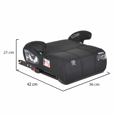 MONI Autosedište Booster MONZA SA ISOFIXOM 125-150 cm Black