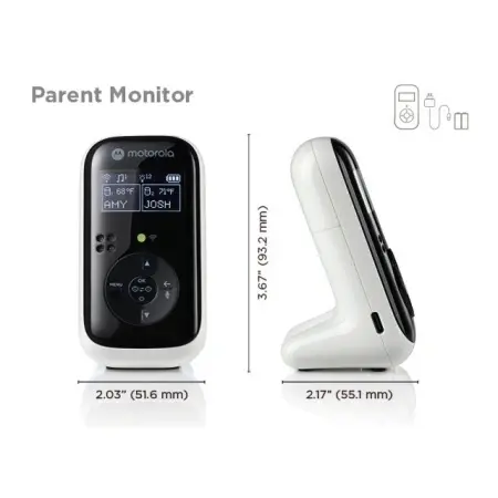 Motorola PIP15 audio bebi alarm - dimenzije
