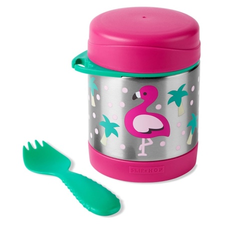 Dečiji termos za hranu sa priborom - Flamingo