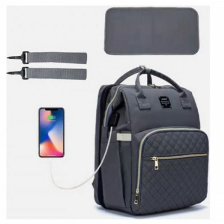 Torba za mame BBO Sport Mama Bag Grey + podloga za presvlačenje beba