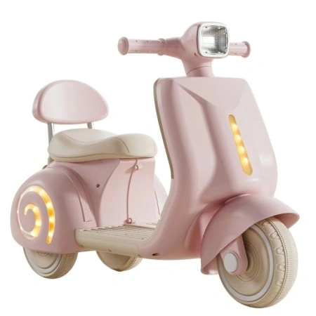 Retro motor na akumulator za decu u pastelno roze boji
