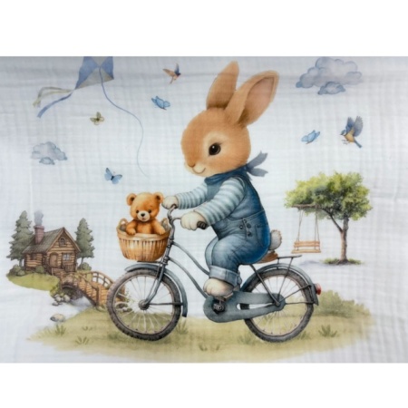 Muslin prekrivač za bebe 120x120 cm Deksi plavi