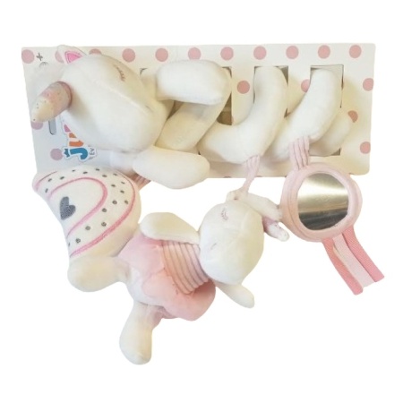 Jungle spiralna igračka za bebe - dezen jednorog roze