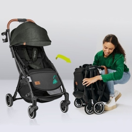 Kompaktna sklopiva kolica za decu do 22 kg sa putnom torbom - dezen Tropical Green
