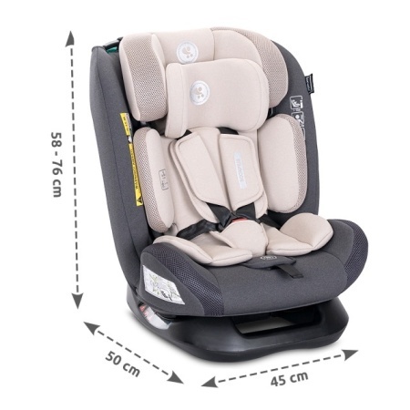 Lorelli Scorpius i-Size auto sedište za decu od 40 do 150 cm Beige - dimenzije