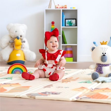 Podloga za bebe Playful Friends - korišćenje u igri