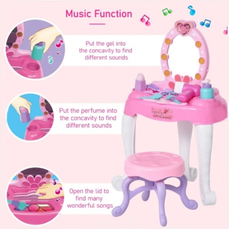 Sto za ulepšavanje za decu sa muzičkim funkcijama