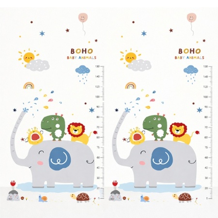 BBO podloga za bebe 180x200 cm – šareni Elephant &amp; Baby Animals dezen