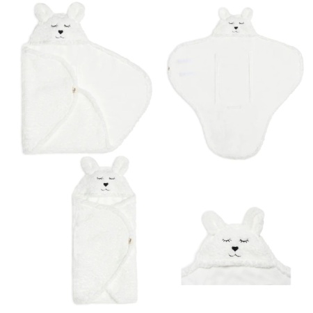 Jollein Wrap Blanket Bunny – prikaz zimske navlake za bebe u beloj boji