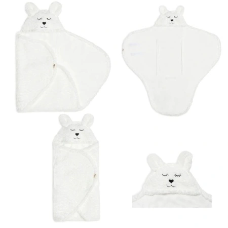 Jollein Wrap Blanket Bunny – prikaz zimske navlake za bebe u beloj boji
