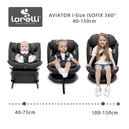 Lorelli Autosedište Aviator I-Size Isofix 40-150cm Black Jasper